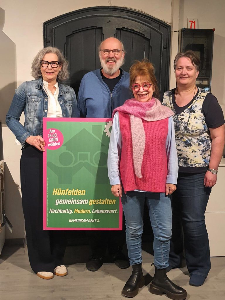 Fraktion Bündnis90/GRÜNE Hünfelden
von links nach rechts:
Susanne Knapp, Jürgen Huesmann, Gabriele Richter-Wolter, Anke Huesmann