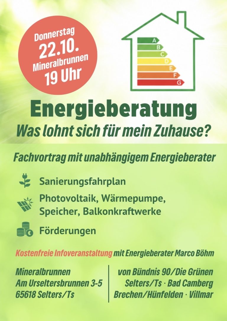 Energieberatung Fachvortrag mit unabhängigem Energieberater